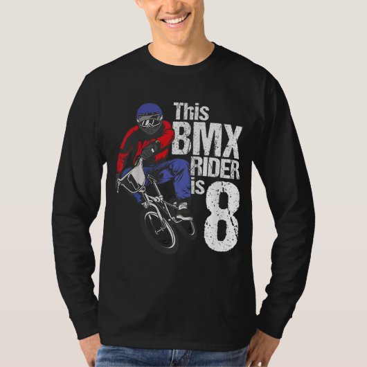 8歳BMXバースデーパーティーボーイズダートバイクビキン Tシャツ (正面)