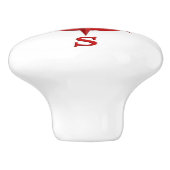 8点のコンパス面図、深紅および白い セラミックノブ (側面)