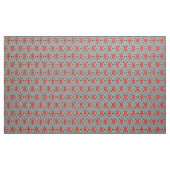 8点曼荼羅，赤，黒と灰色/灰色 ファブリック (ヤード)