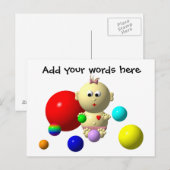 8球のバウンス乳児少女 ポストカード (正面/裏面)