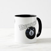 8球の後ろに | おもしろい "8ボールの後ろ" マグカップ (正面右)