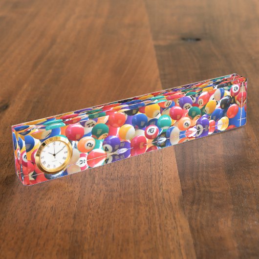 8球伝統的色、名前プレート時計 デスクネームプレート (側面)