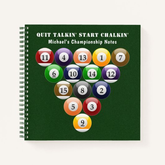 8球台ビリヤード玉8球プールゲーム ノートブック (正面)