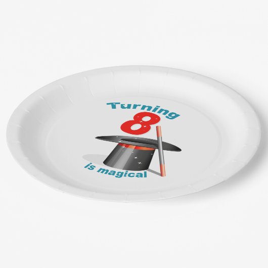 8番はマジカル8番誕生日 ペーパープレート (アングル)