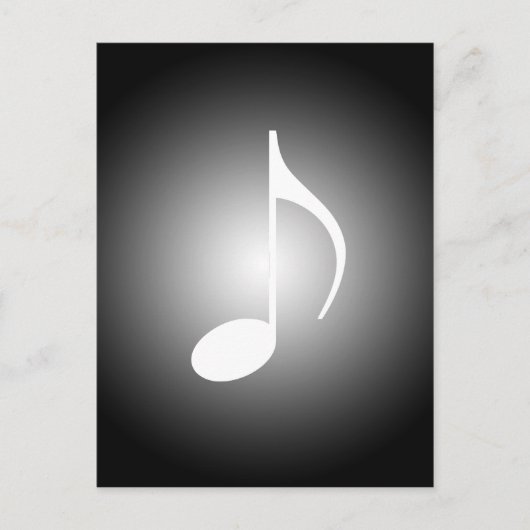 8番目のノートブラック&ホワイトミュージシャンノート(スポットライト付き) ポストカード (正面)