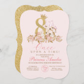 8番目のリトルプリンセス誕生日招待状 招待状 (正面/裏面)