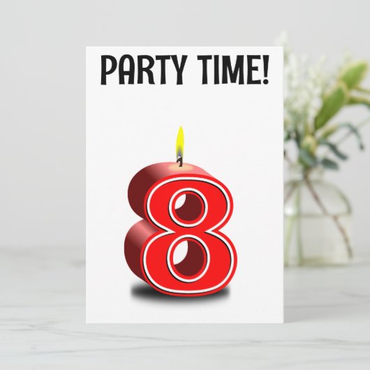 8番目の誕生日カスタムパーソナライズされた招待状 招待状 (スタンド正面)