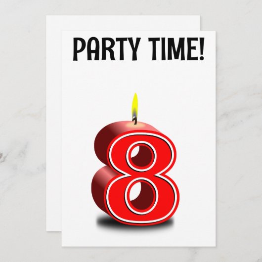 8番目の誕生日カスタムパーソナライズされた招待状 招待状 (正面/裏面)