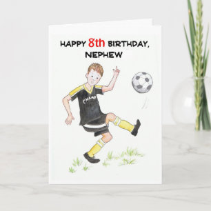 8番目の誕生日カード(甥) – フットボール選手 カード