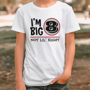 8番目の誕生日私は大きい8ないLil 8赤グレー Tシャツ