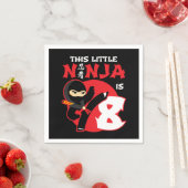 8番目の誕生日8歳の子供のパーティーリトル忍者8 スタンダードカクテルナプキン (インサイチュ)