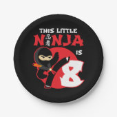8番目の誕生日8歳の子供のパーティーリトル忍者8 ペーパープレート (正面)