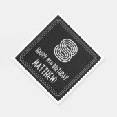 8番目の誕生日:インスパイアアールデコの検索"8" +名前 スタンダードランチョンナプキン (角)