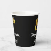 8番目の誕生日-エレガント豪華なフェイク金ゴールドルック# 紙コップ (左)