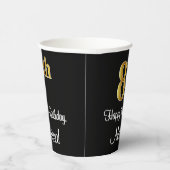 8番目の誕生日-エレガント豪華なフェイク金ゴールドルック# 紙コップ (右)