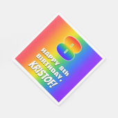 8番目の誕生日: カラフル、おもしろいレインボーパターン# 8 スタンダードランチョンナプキン (角)