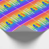 8番目の誕生日: カラフル、おもしろいレインボーパターン# 8 ラッピングペーパー (角)