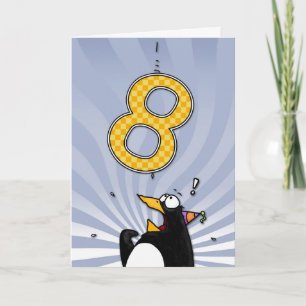 8番目の誕生日 – ペンギンサプライズ カード