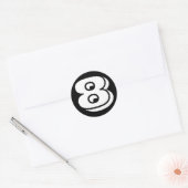 8番8番ヴィネタの数字by Janz Black ラウンドシール (封筒)