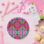 8紙プレートピンク/レッドポインセチア ペーパープレート (パーティー)