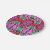 8紙プレートピンク/レッドポインセチア ペーパープレート (アングル)