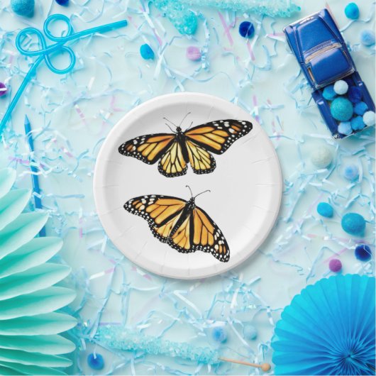 8紙プレート(昆虫)オオカバマダラ、モナークペア ペーパープレート (パーティー)
