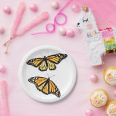 8紙プレート(昆虫)オオカバマダラ、モナークペア ペーパープレート (パーティー)