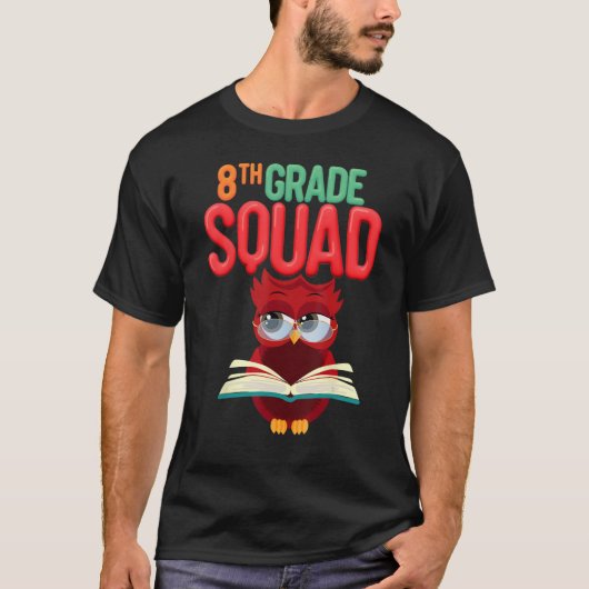 8級分隊フクロウ8級先生イラスト Tシャツ (正面)