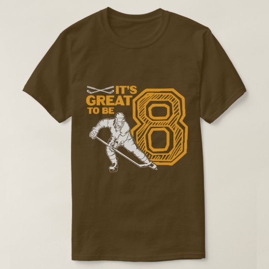 8素晴らし歳の誕生日パーティアイスホッケーPl Tシャツ (デザイン正面)
