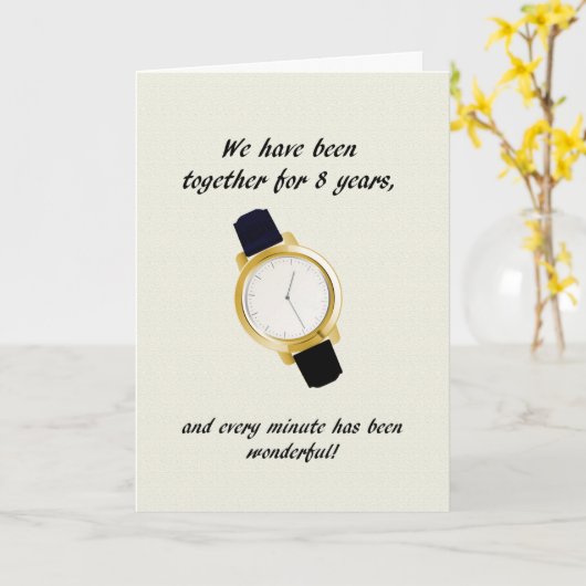 8結婚周年腕時計 カード (黄色い花)