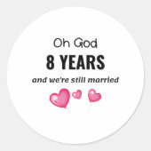 8結婚周年記念おもしろい贈り物 ラウンドシール (正面)