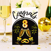 8結婚周年記念カード | ブロンズのカップル写真 カード