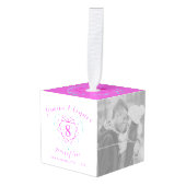 8結婚周年記念写真トルマリン二音 キューブオーナメント (正面アングル)