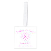 8結婚周年記念写真トルマリン二音 キューブオーナメント (正面)