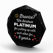 8結婚周年記念I – ブロンズおもしろいカップル フォトブロック (右)