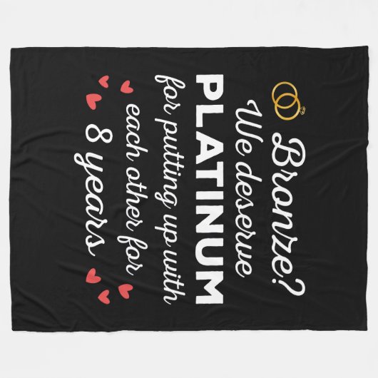 8結婚周年記念I – ブロンズおもしろいカップル フリースブランケット (正面(横))