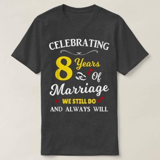 8結婚周年 Tシャツ (デザイン正面)
