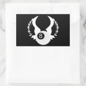 8羽のボール 長方形シール (バッグ)