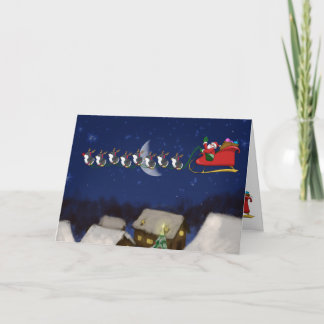 8羽の小さいペンギンの挨拶状 シーズンカード