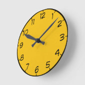 8色の黄色の時計 ラウンド壁時計 (傾斜)