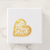 8言語感謝していのハート形のフォイルラベル フェイバータグ (箱)