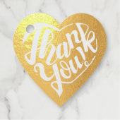 8言語感謝していのハート形のフォイルラベル フェイバータグ (正面)