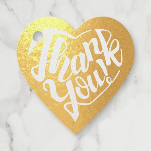 8言語感謝していのハート形のフォイルラベル フェイバータグ (正面)