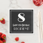 8誕生日インスパイアーアールデコルック"8",名前 スタンダードランチョンナプキン (インサイチュ)