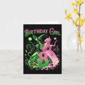 8誕生日ウィッチピンクとグリーン8歳バレット カード (黄色い花)