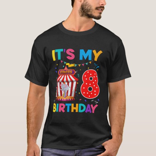 8誕生日カーニバルテーマBday 8歳Circu Tシャツ (正面)