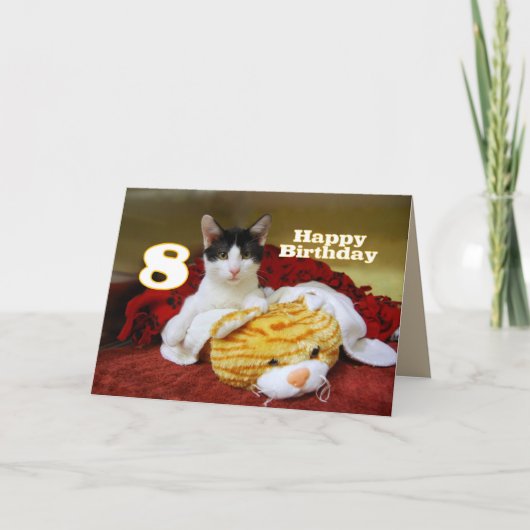 8誕生日キッテンとトラ カード (正面)