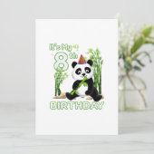 8誕生日ギフト8歳パーティー動物パンダ 招待状 (スタンド正面)