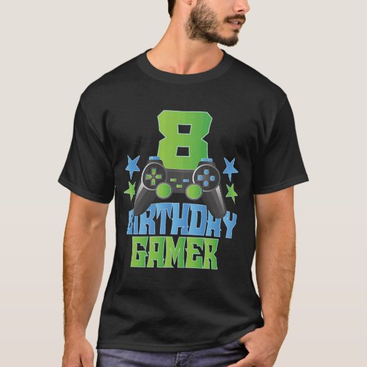 8誕生日ゲーマーボーイ8歳ビデオゲームの愛 Tシャツ (正面)