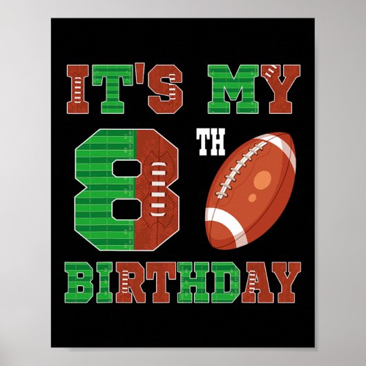 8誕生日サッカーテーマ8歳サッカーPl ポスター (正面)